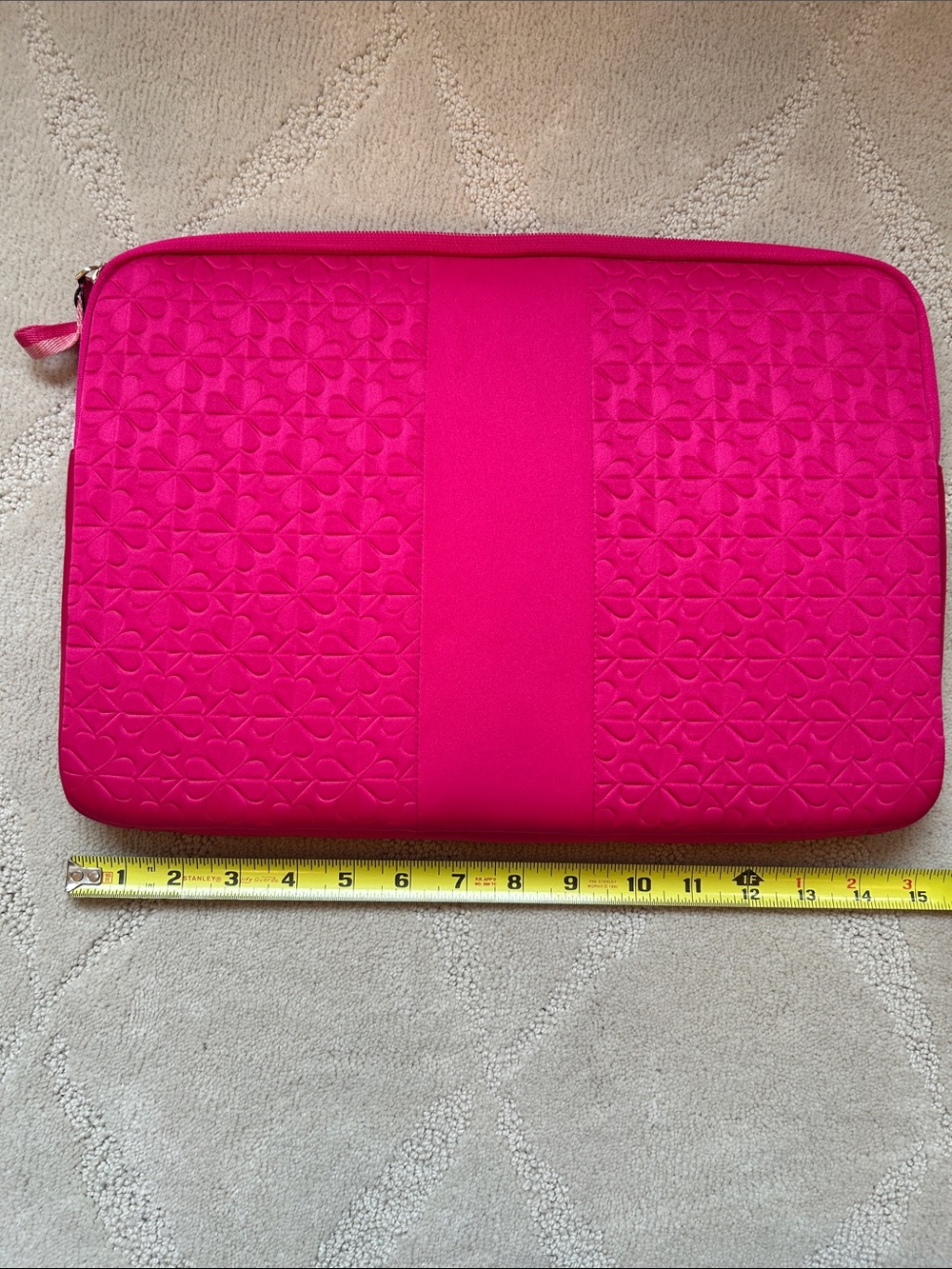kate spade Hot Pink Quilted Floral Tablet Sleeve with Wrist Strap